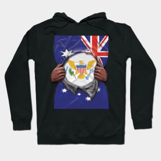 Virgin Islands Flag Australian Flag Ripped - Gift for Virgin Islander From Virgin Islands Hoodie